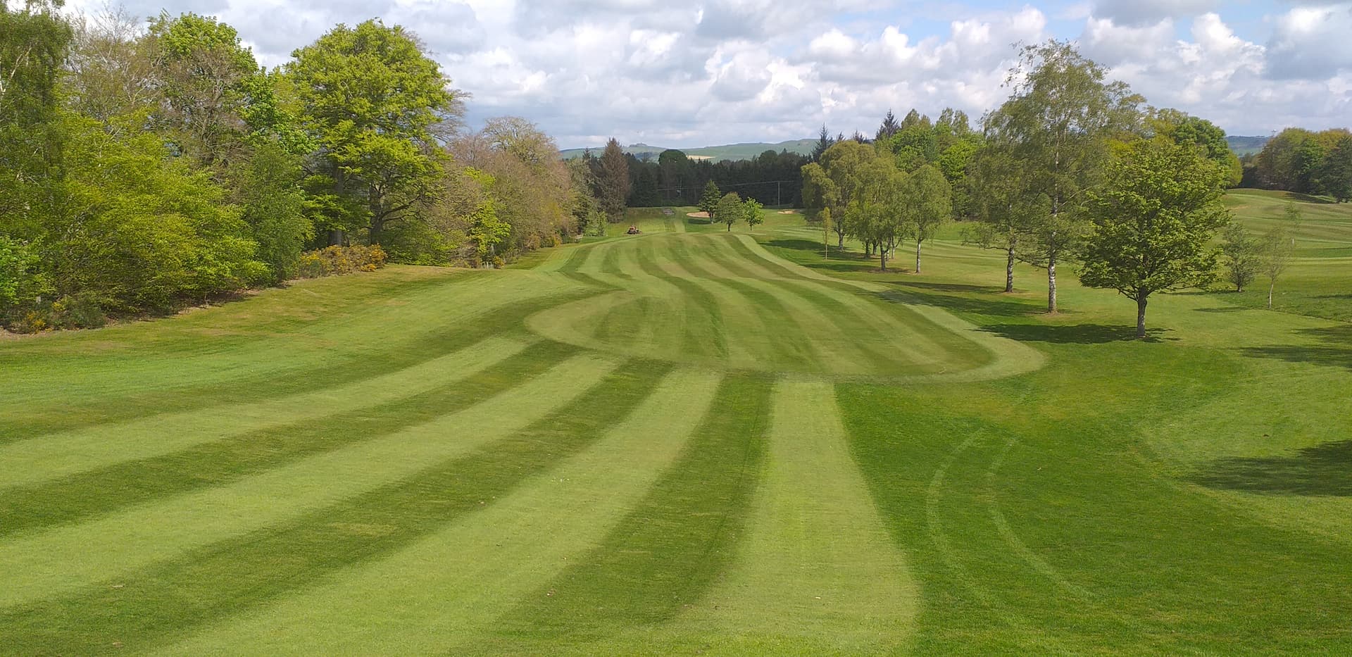 Mown fairway lines at Dumfries & County Golf Club