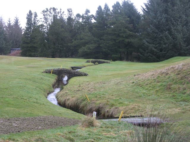 Stone bridges over the burn that winds across Bonnyton, Eaglesham