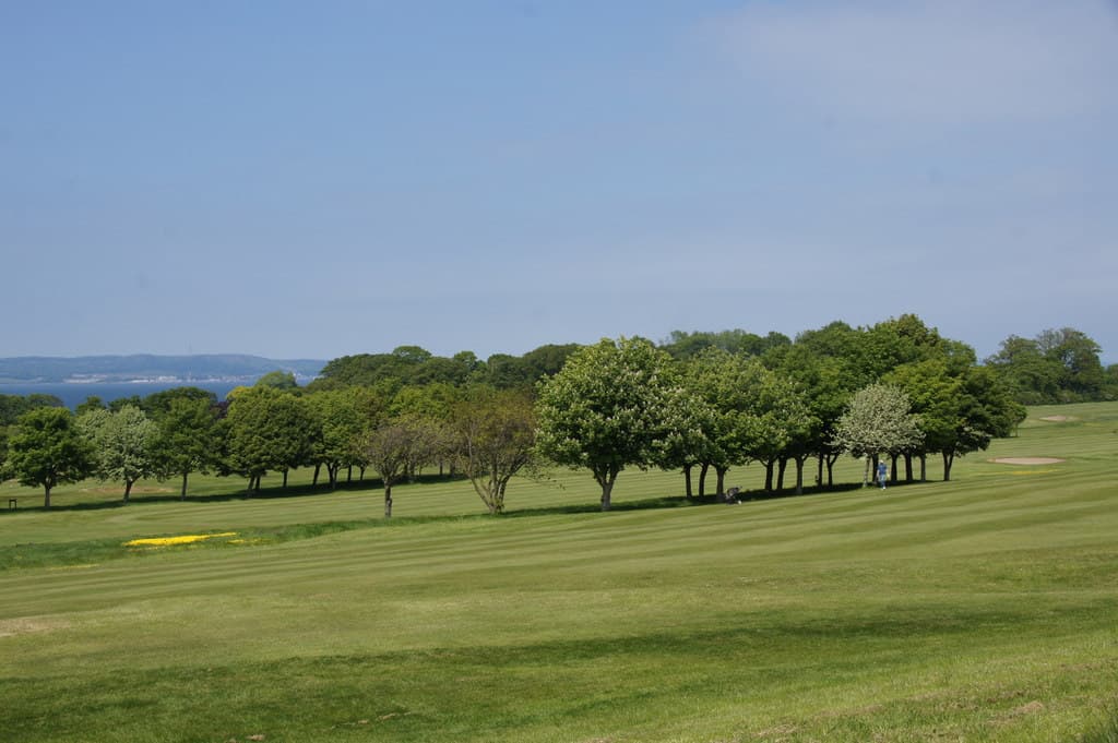Silverknowes, Edinburgh's municipal course, looking over the Firth of Forth to Fife