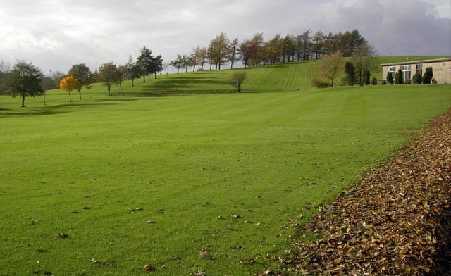 The fairway up to the clubhouse at Castle Douglas