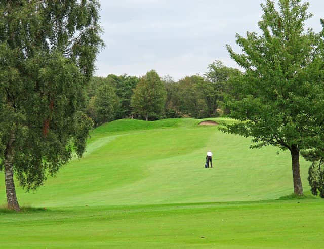 A golfer on the fairway at Alloa