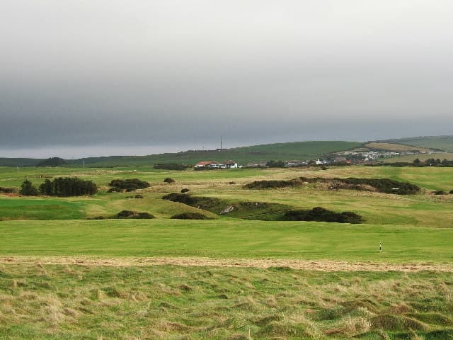 The Dunskey course at Portpatrick, with the clubhouse on the far side