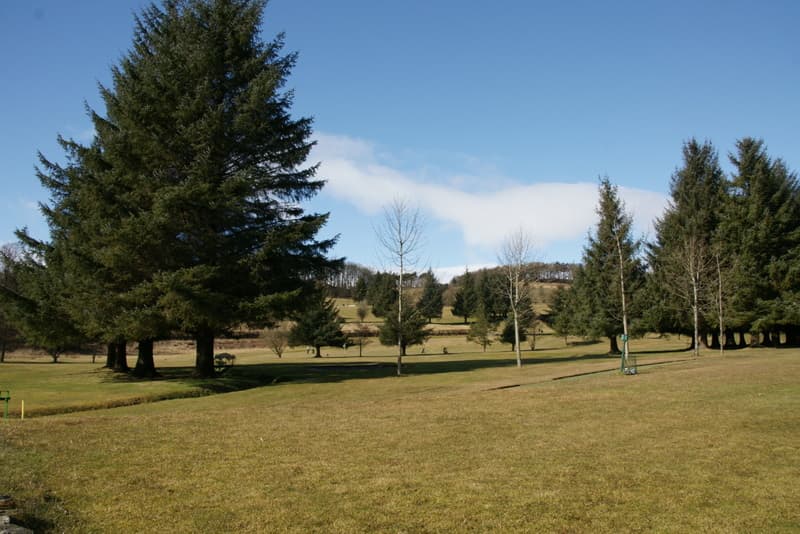 Parkland fairways at Lochwinnoch, looking to the Renfrewshire hills
