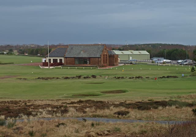 The clubhouse and links at Glasgow Gailes, Irvine
